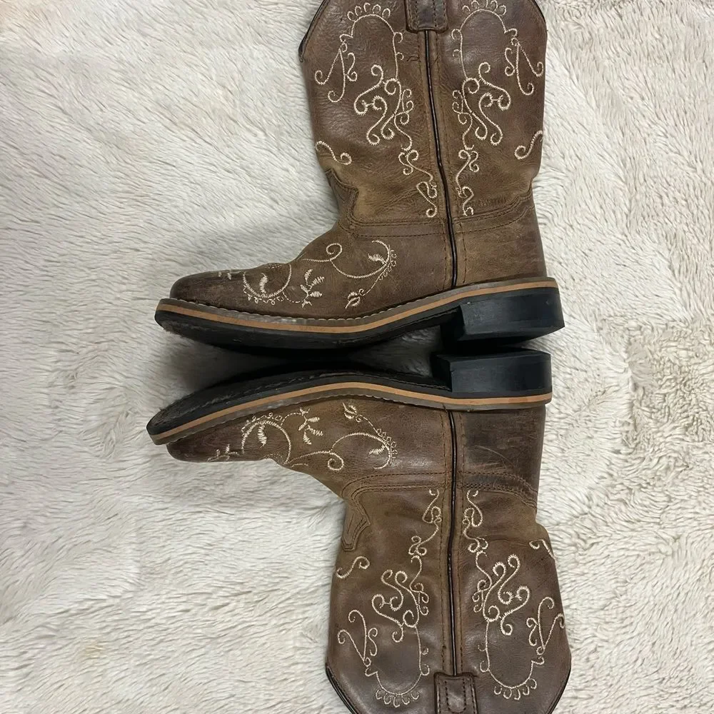 SMOKEY MOUNTAIN BOOTS /youth✨12.5regular✨Embroidered Brown Cowboy Boots. Unisex
